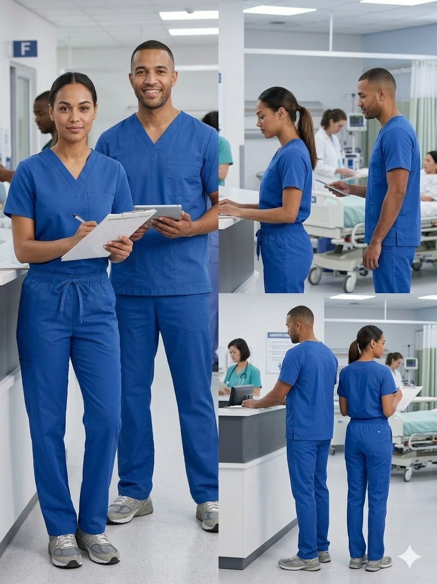 Nursing Scrub Set – Royal Blue (Top & Pants)