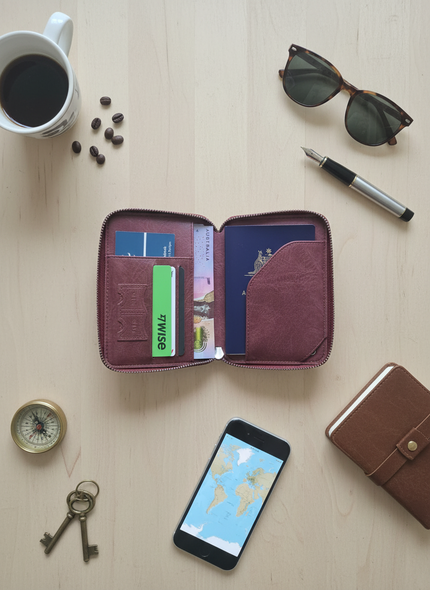 Travel Wallet Organizer – Passport Holder, Document & Card Storage for Stress-Free Travel